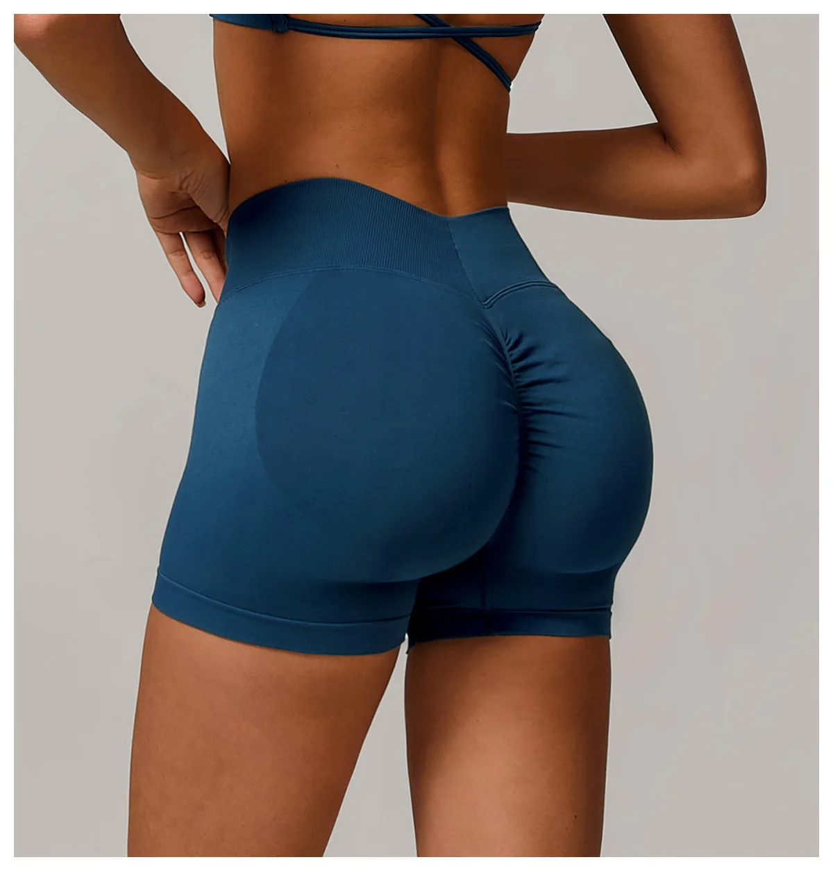 Women Sport Shorts High Waist Workout Tights Fitness Yoga Scrunch Butt Ladies Seamless Yoga Gym Running Short Pants Sportswear