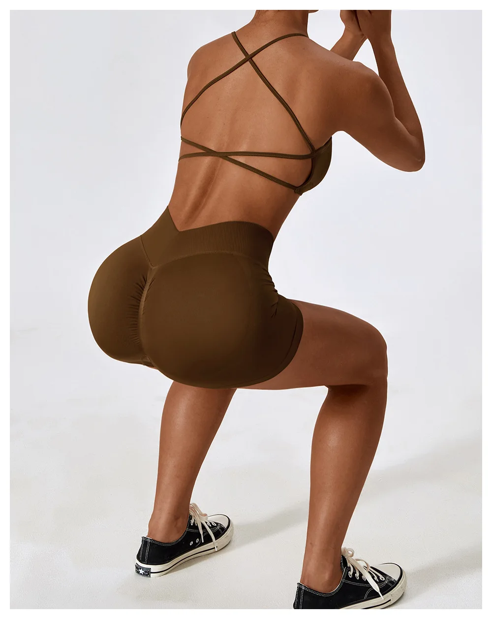 Women Sport Shorts High Waist Workout Tights Fitness Yoga Scrunch Butt Ladies Seamless Yoga Gym Running Short Pants Sportswear