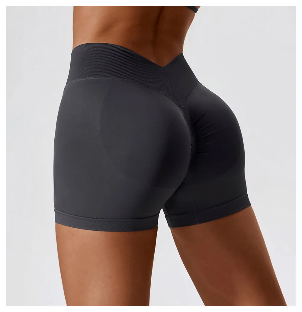 Women Sport Shorts High Waist Workout Tights Fitness Yoga Scrunch Butt Ladies Seamless Yoga Gym Running Short Pants Sportswear