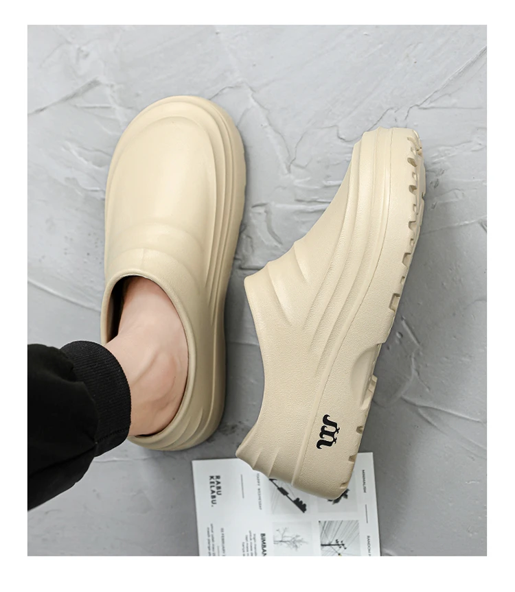 New Men's Anti-slip Chef Shoes Sandals For Men Working Shoes Waterproof Fashion Garden Shoes Clogs For Beach Slippers Size 36-48