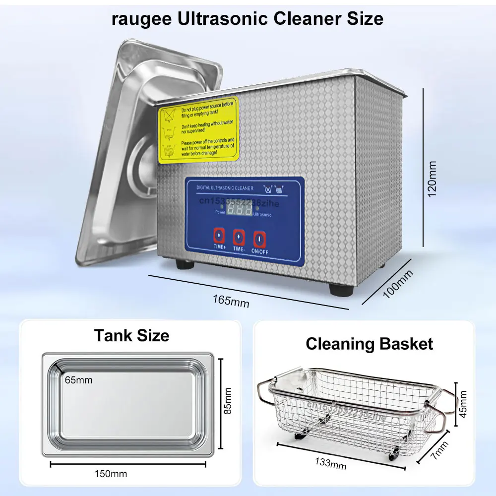 Ultrasonic Cleaner 40KHZ High Frequency Vibration Ultrasonic Washing Bath for Jewelry Watches Denture Glasses Ultrasonic Cleaner