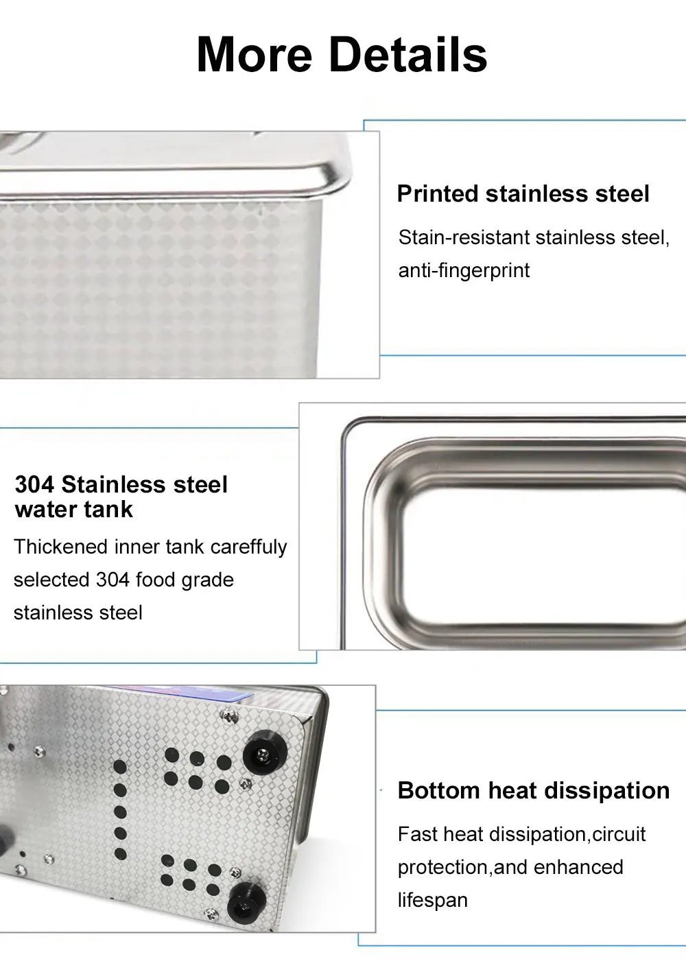 Ultrasonic Cleaner 40KHZ High Frequency Vibration Ultrasonic Washing Bath for Jewelry Watches Denture Glasses Ultrasonic Cleaner