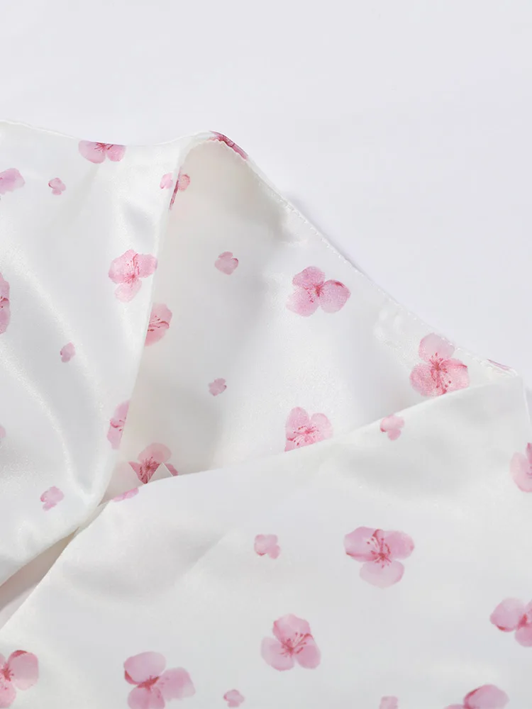 Women's Jacket Waist Cinching Floral Suit Jacket Lady V Neck Short Bubble Sleeve Shoulder Pad Jackets Fashion Daily Woman Coat