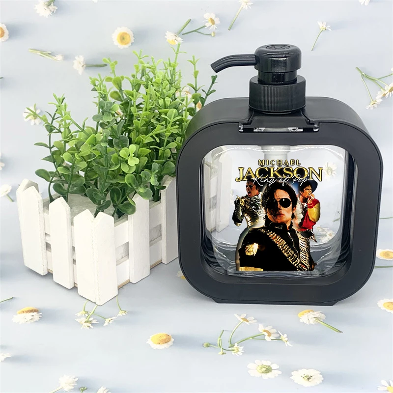 300ML Michael Jackson Transparent Soap Dispensers Refillable Portable Empty Bottle Shower Gel Detergent Dispensing Bottle Gift