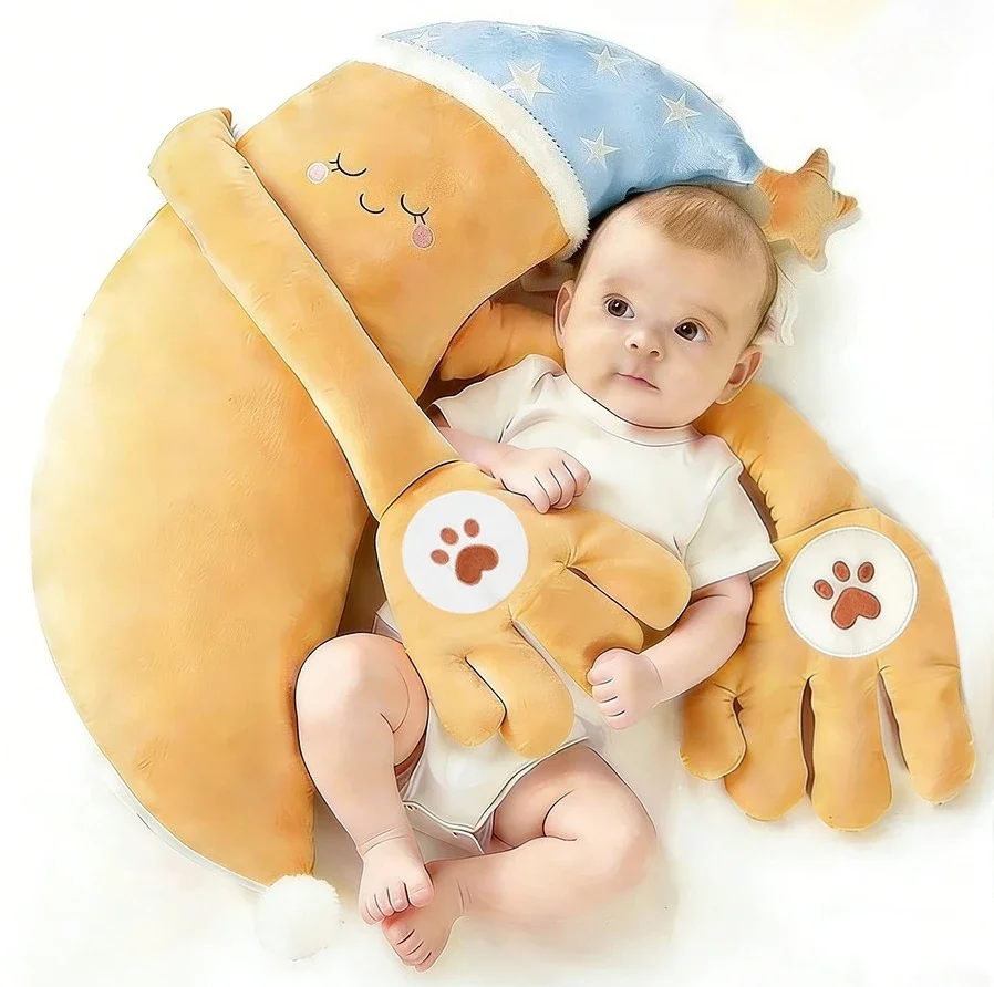 Cute Baby Sleeping Pillow Startle Prevention Scallion Banana Style Baby Patter Sleep Toy Newborn Bedding Automatic Palm Patting