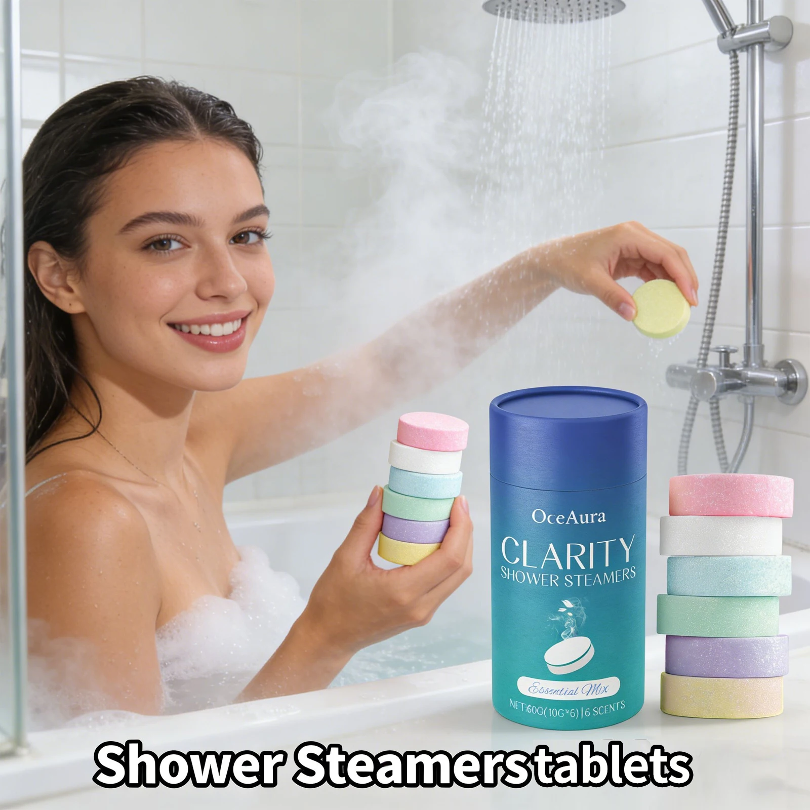 Shower Steamers Tablets Aromatherapy Relief Physical Fatigue Stress Improve Mood Enhance Sleep Quality Relaxing Bath Tablets Set