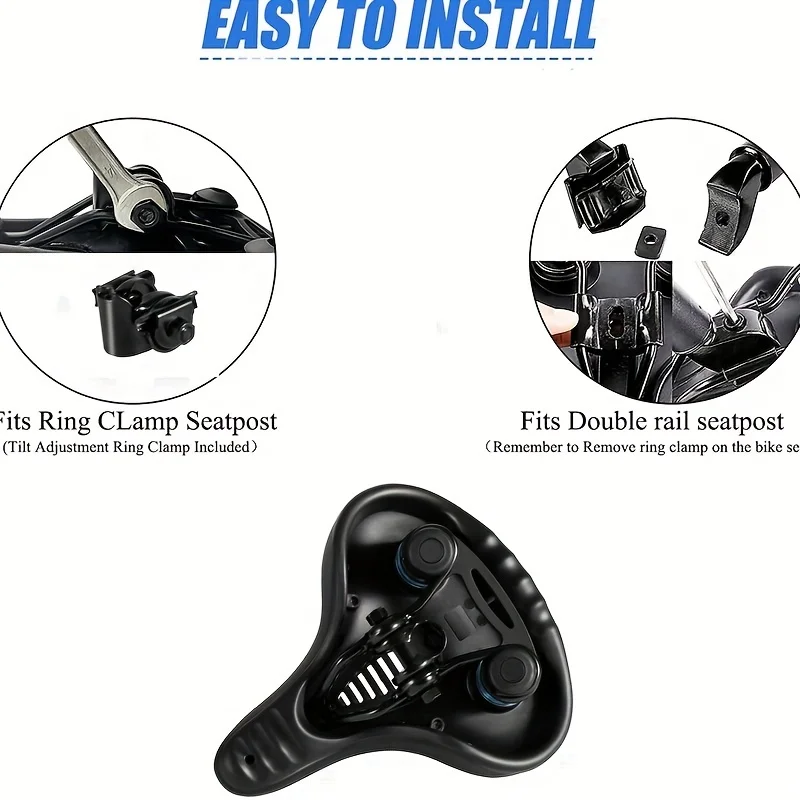 ZHIQIUComfortable Bike Saddles Extra Wide and Thick Bicycle Seat Integrated Molding Anti-Rain