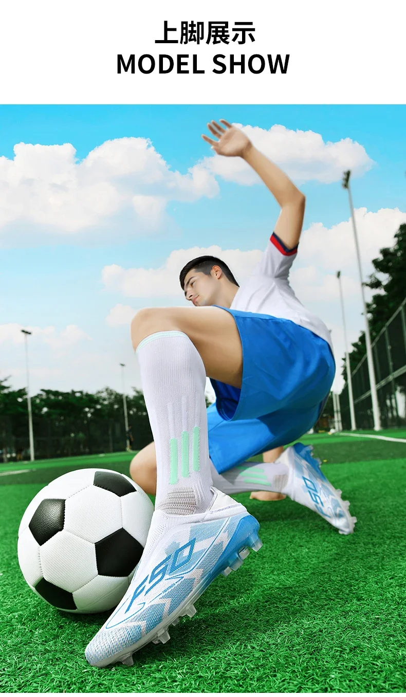 New Men Football Boots High-quality Grass Cleats Mid-top Match Indoor Light Hot-selling Soccer Shoes Sneakers Non-Slip Outdoor