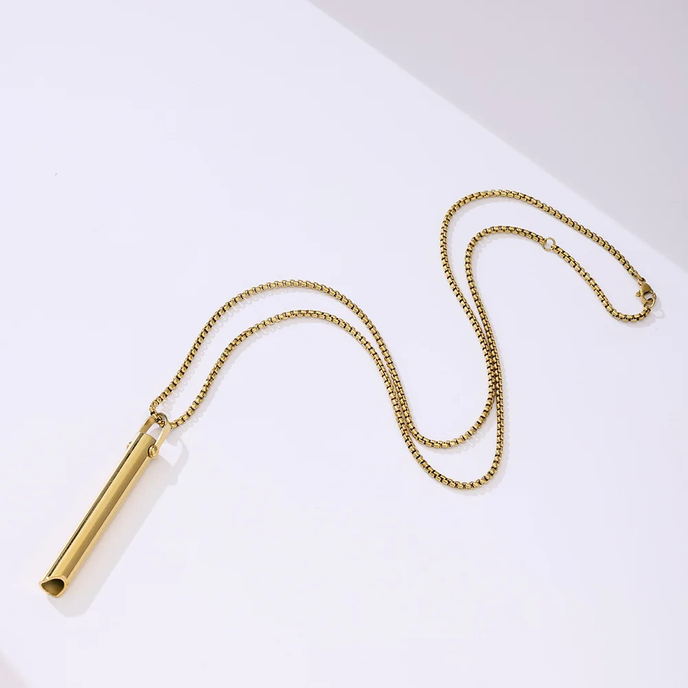 Stainless Steel Anxiety Breathe Easy Necklace Mindfulness Breathing Necklace Breathlace for Natural Calm & Stress Relief Box