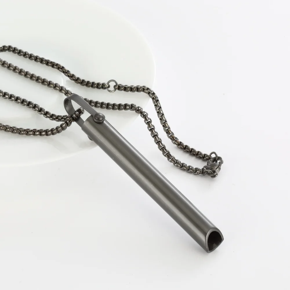 Stainless Steel Anxiety Breathe Easy Necklace Mindfulness Breathing Necklace Breathlace for Natural Calm & Stress Relief Box