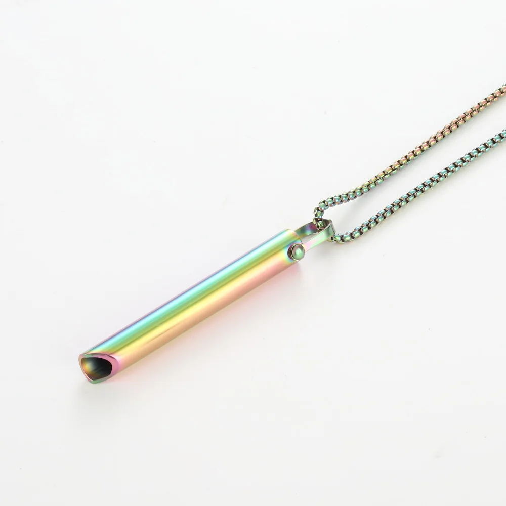 Stainless Steel Anxiety Breathe Easy Necklace Mindfulness Breathing Necklace Breathlace for Natural Calm & Stress Relief Box