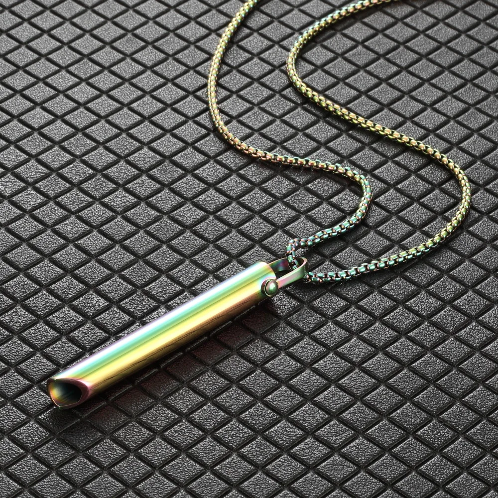 Stainless Steel Anxiety Breathe Easy Necklace Mindfulness Breathing Necklace Breathlace for Natural Calm & Stress Relief Box