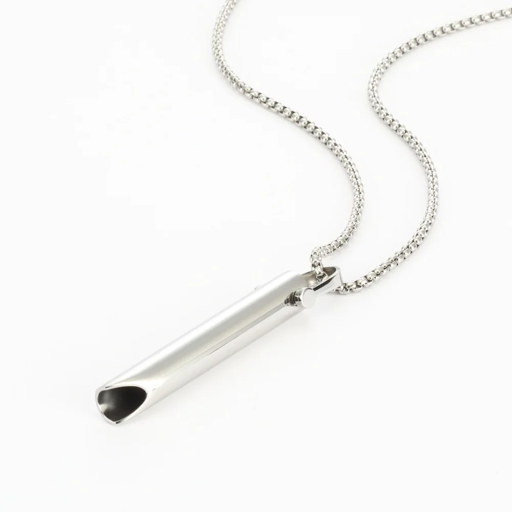 Stainless Steel Anxiety Breathe Easy Necklace Mindfulness Breathing Necklace Breathlace for Natural Calm & Stress Relief Box