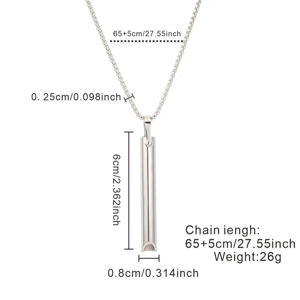 Stainless Steel Anxiety Breathe Easy Necklace Mindfulness Breathing Necklace Breathlace for Natural Calm & Stress Relief Box