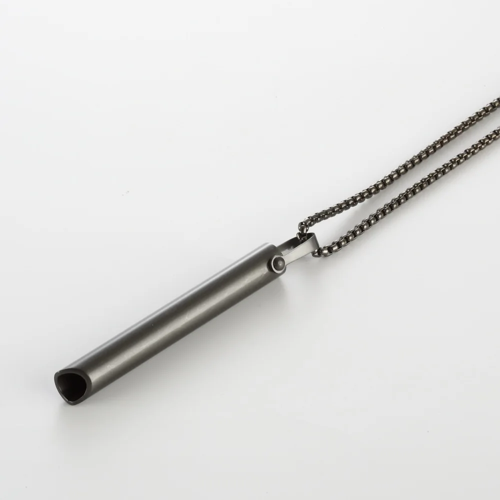 Stainless Steel Anxiety Breathe Easy Necklace Mindfulness Breathing Necklace Breathlace for Natural Calm & Stress Relief Box
