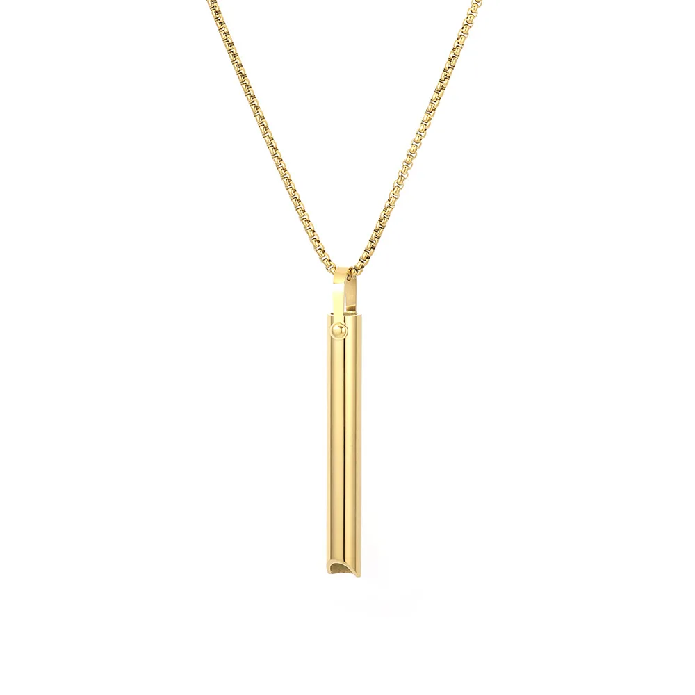 Stainless Steel Anxiety Breathe Easy Necklace Mindfulness Breathing Necklace Breathlace for Natural Calm & Stress Relief Box