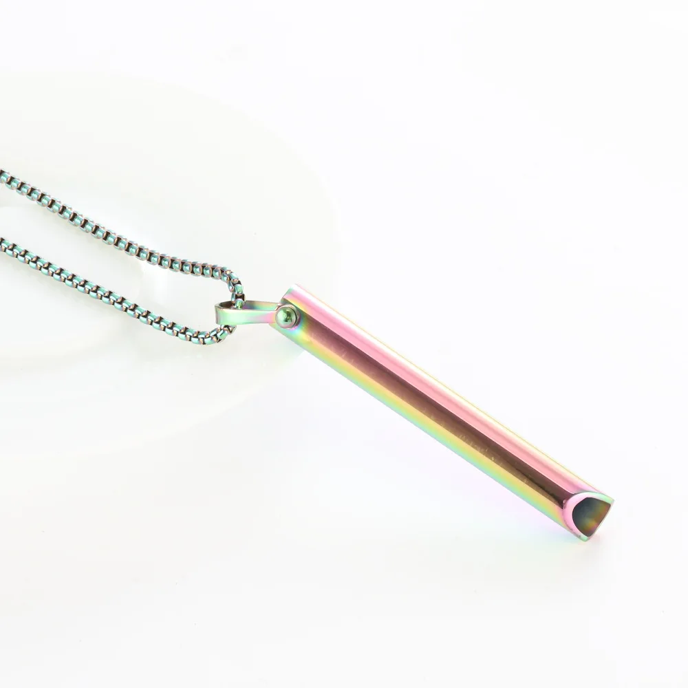 Stainless Steel Anxiety Breathe Easy Necklace Mindfulness Breathing Necklace Breathlace for Natural Calm & Stress Relief Box