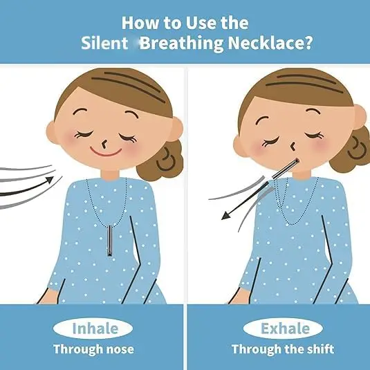 Stainless Steel Anxiety Breathe Easy Necklace Mindfulness Breathing Necklace Breathlace for Natural Calm & Stress Relief Box