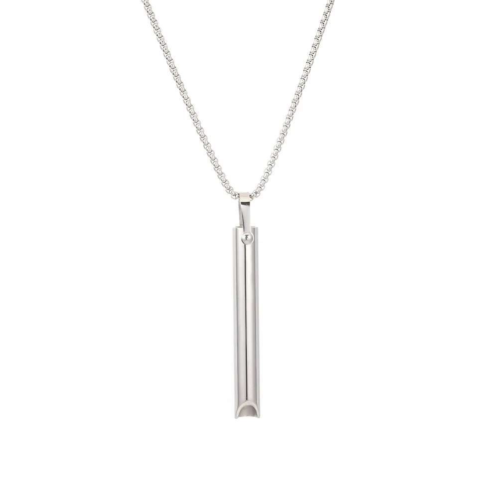 Stainless Steel Anxiety Breathe Easy Necklace Mindfulness Breathing Necklace Breathlace for Natural Calm & Stress Relief Box