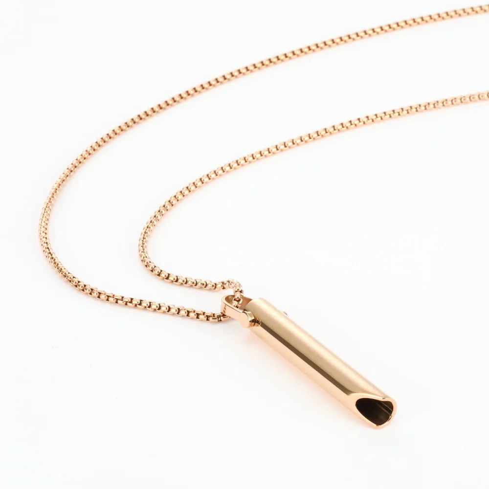 Stainless Steel Anxiety Breathe Easy Necklace Mindfulness Breathing Necklace Breathlace for Natural Calm & Stress Relief Box