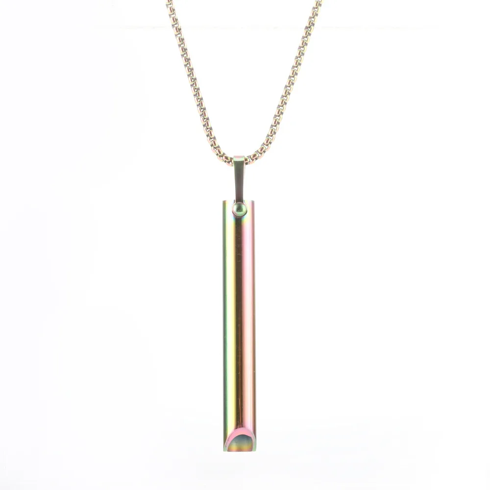 Stainless Steel Anxiety Breathe Easy Necklace Mindfulness Breathing Necklace Breathlace for Natural Calm & Stress Relief Box