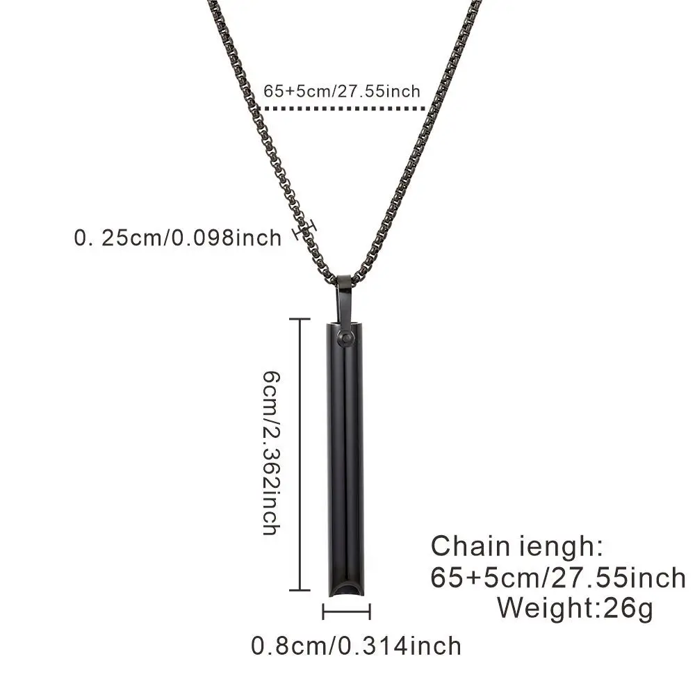 Stainless Steel Anxiety Breathe Easy Necklace Mindfulness Breathing Necklace Breathlace for Natural Calm & Stress Relief Box