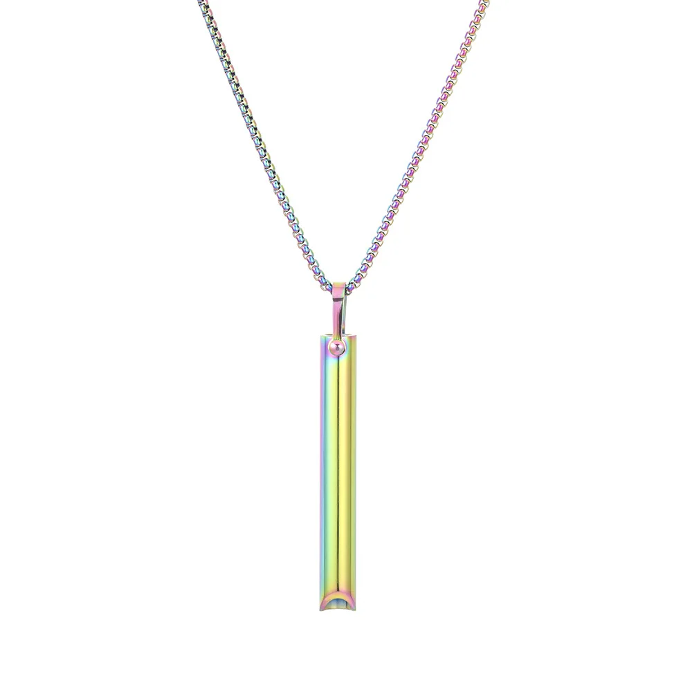 Stainless Steel Anxiety Breathe Easy Necklace Mindfulness Breathing Necklace Breathlace for Natural Calm & Stress Relief Box