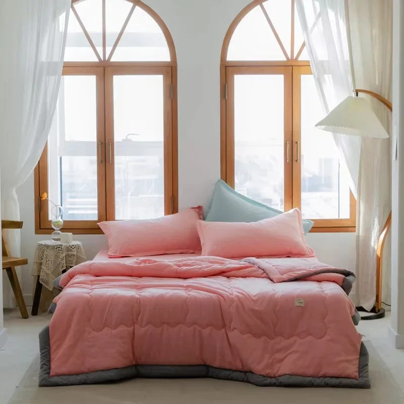 Japanese Quilted Cooling Summer Blanket Super Soft Skin-friendly Quilt Breathable Lightweight Comforter Air-conditioned Duvet
