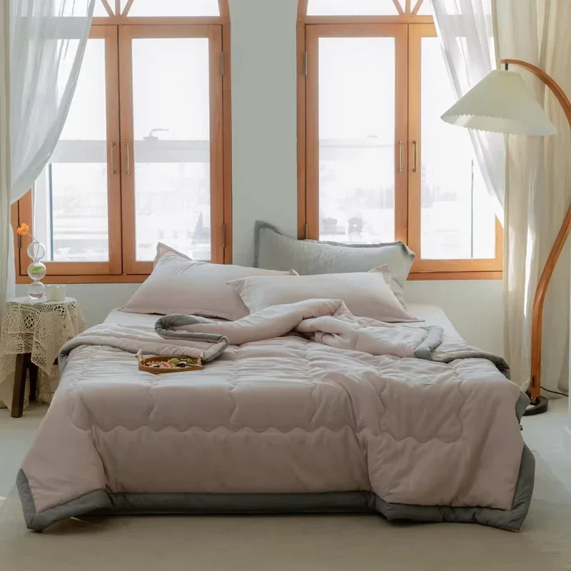 Japanese Quilted Cooling Summer Blanket Super Soft Skin-friendly Quilt Breathable Lightweight Comforter Air-conditioned Duvet