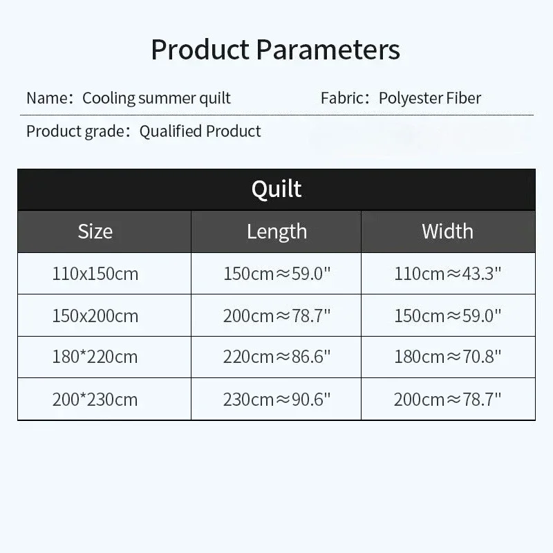 Japanese Quilted Cooling Summer Blanket Super Soft Skin-friendly Quilt Breathable Lightweight Comforter Air-conditioned Duvet