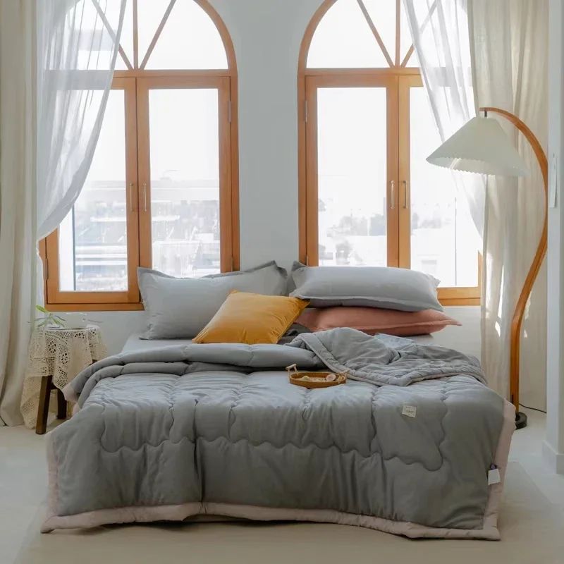 Japanese Quilted Cooling Summer Blanket Super Soft Skin-friendly Quilt Breathable Lightweight Comforter Air-conditioned Duvet