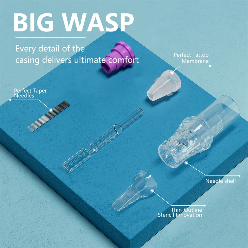 BIGWASP 20 Pcs/Box Tattoo Cartridge Needles RL Round Liner Disposable Sterilized Safety Tattoo Needle For Tattoo Machines Supply