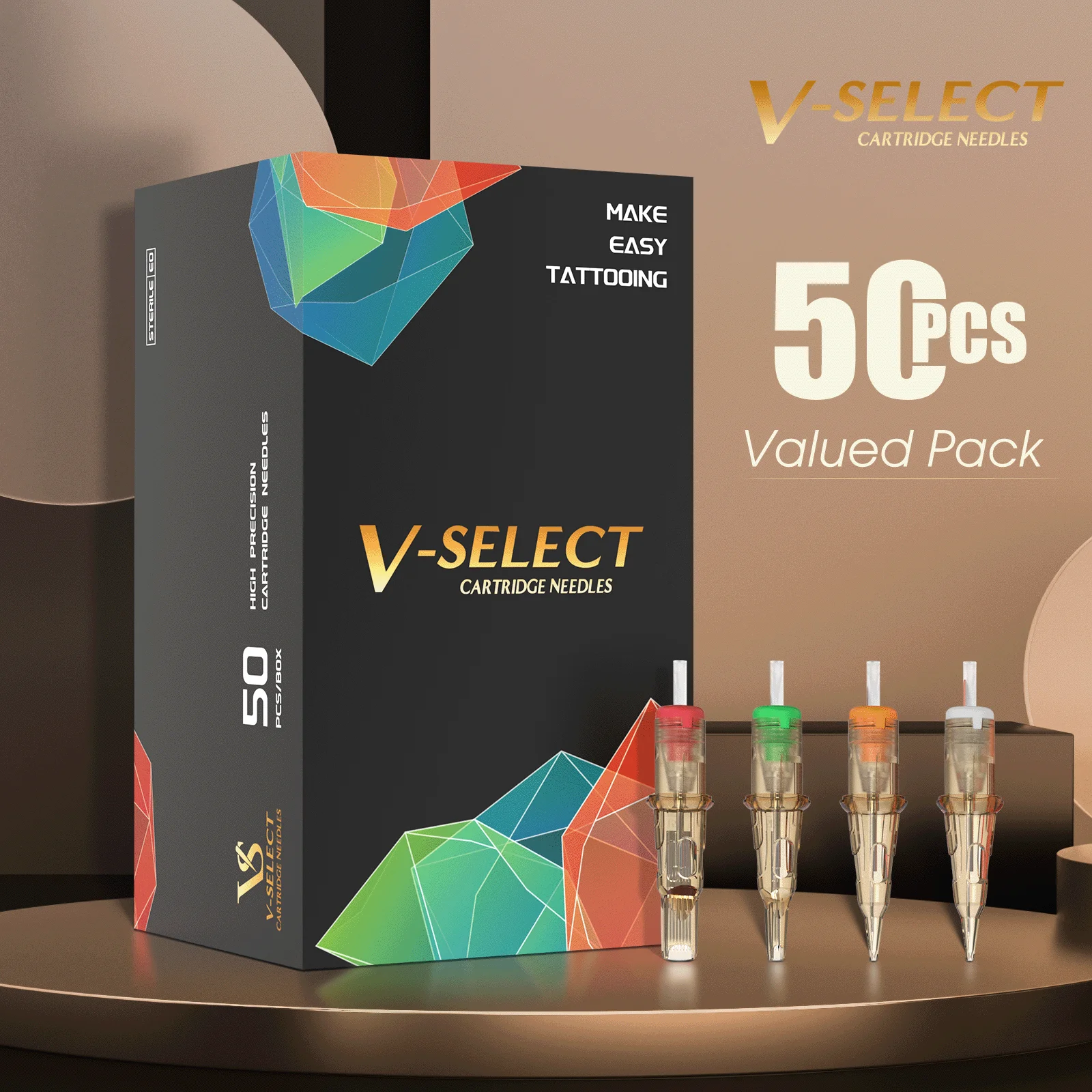 50pcs Mixed Sizes EZ V-Select Cartridge Tattoo Needle Kits RL RS M1 CM Disposable Tattoo Kits for Rotary Tattoo Pen