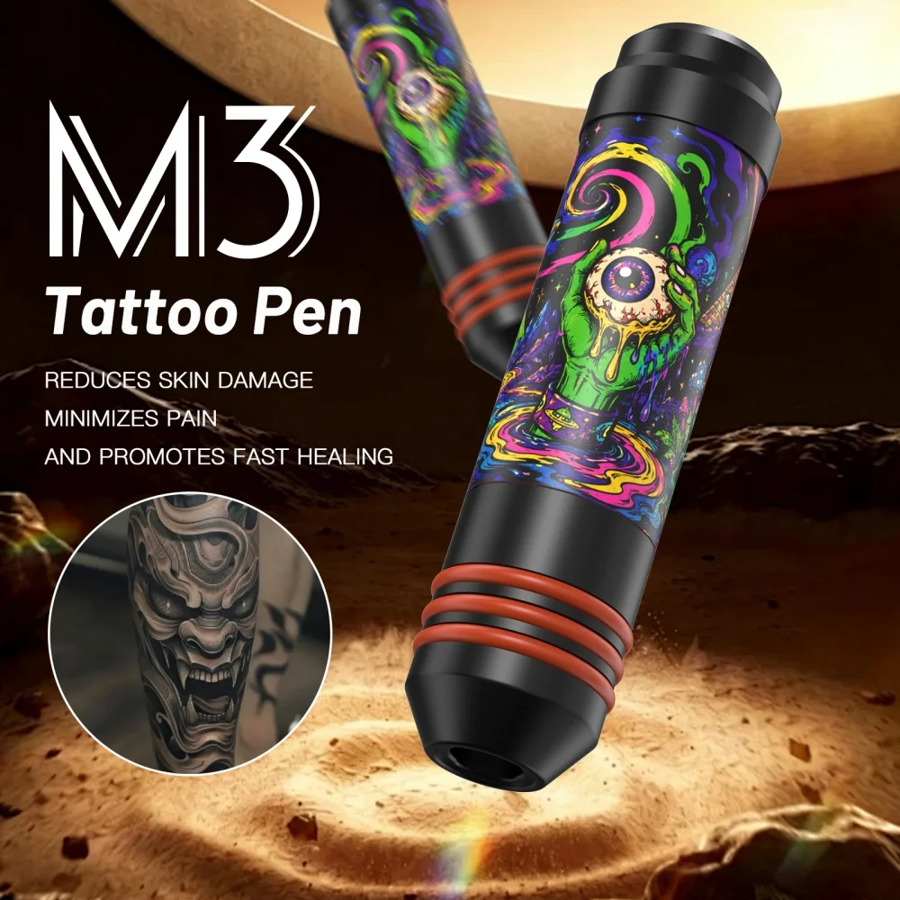DQFART Brand M3 Electric Wireless Tattoo Machine Pen Detachable Battery Head Light Plastic 1200mAh Artists Body Art Creative