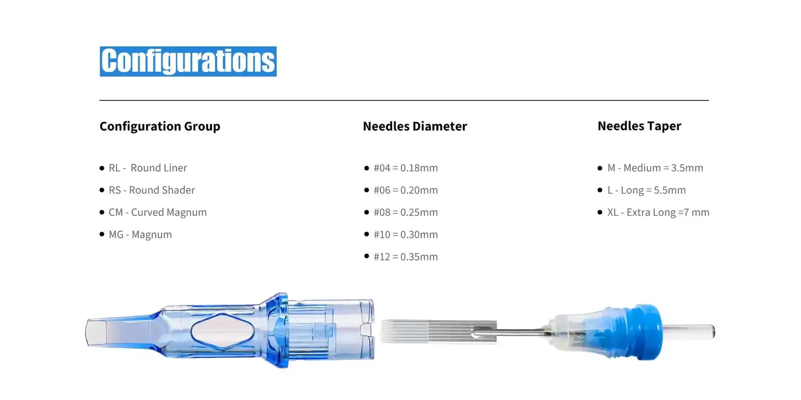 20/10pcs EMALLA Eliot Tattoo Cartridge Needles RL RS CM MG Disposable Sterilize Tattoo Permanent Makeup Cartridge Machine Needle