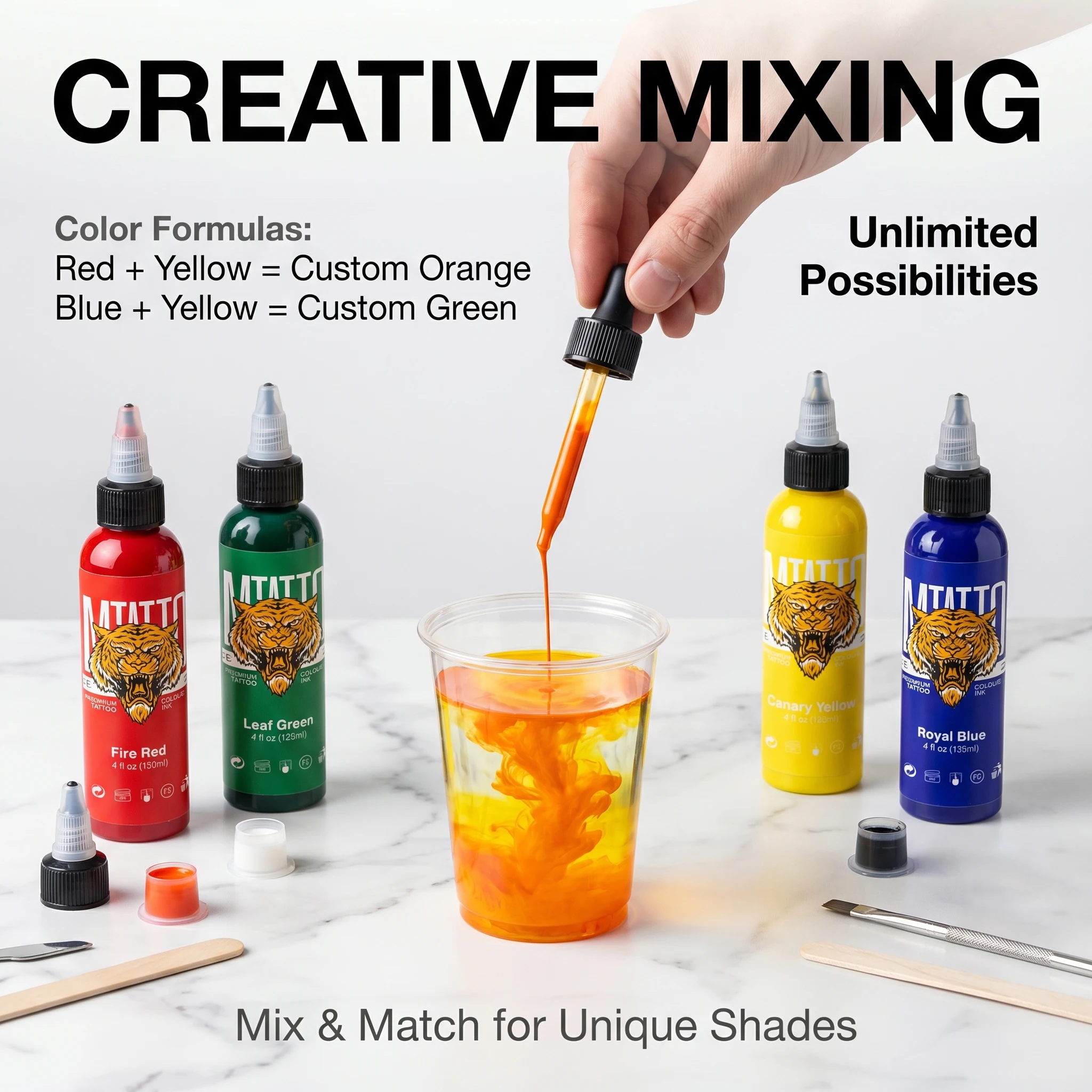 120ml Tattoo Ink Professional DIY Tattoo Pigment Multicolor Practice Tattoo Ink Body Art Paint For Tattoo Artists