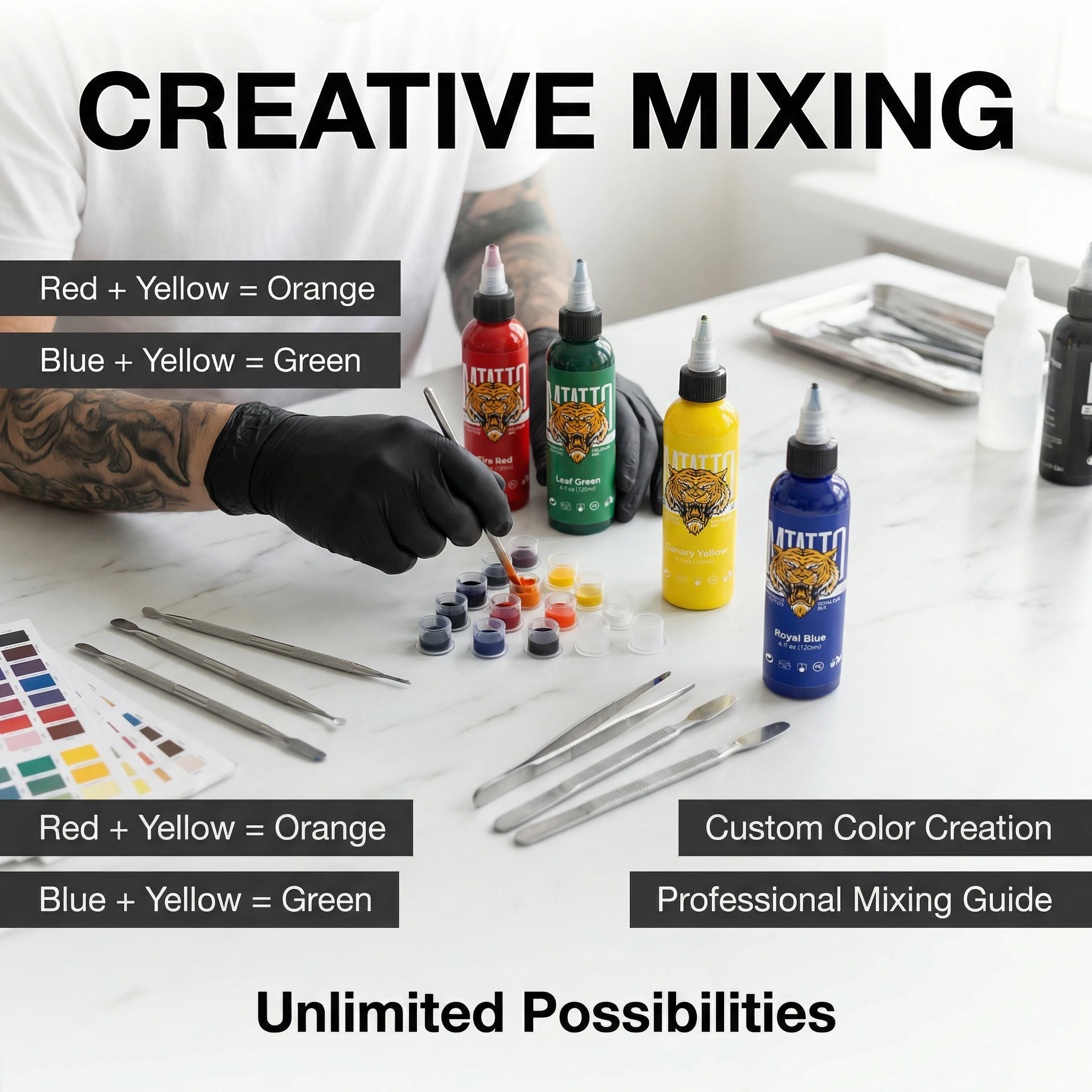 120ml Tattoo Ink Professional DIY Tattoo Pigment Multicolor Practice Tattoo Ink Body Art Paint For Tattoo Artists