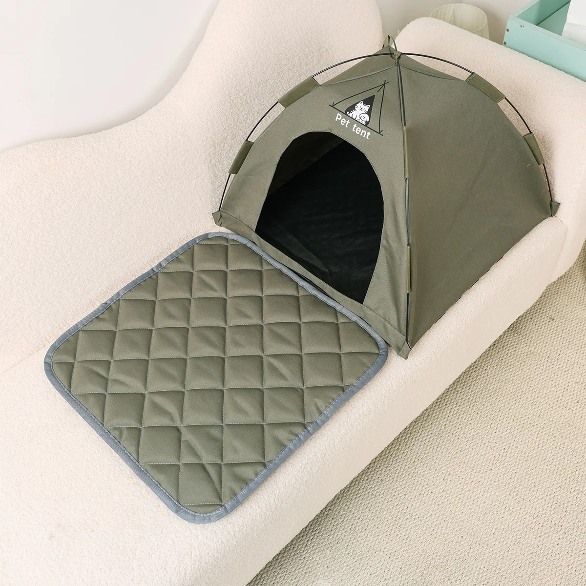 Dog/Cat Tent Bed,Pet Waterproof Teepee House,Breathable Washable Indoor/Outdoor Pet Tent for Kitty,Puppy,Bunny and Small Animal