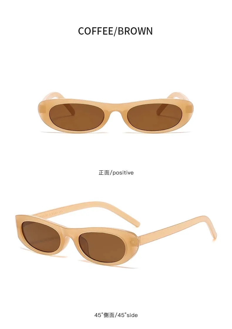 Small Frame Oval Sunglasses Women Brand Designer Vintage Mirror Sun Glasses Female Personality Fashion Shades Oculos De Sol