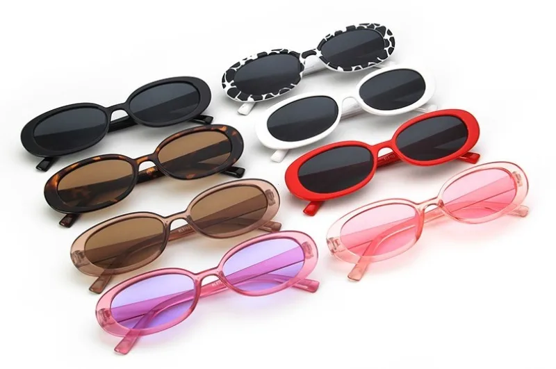 Retro Small Oval Frame Riding Sunglasses Women Fashion Black Cow Color Sun Glasses Fashion Shades Polarized Eyewear UV400