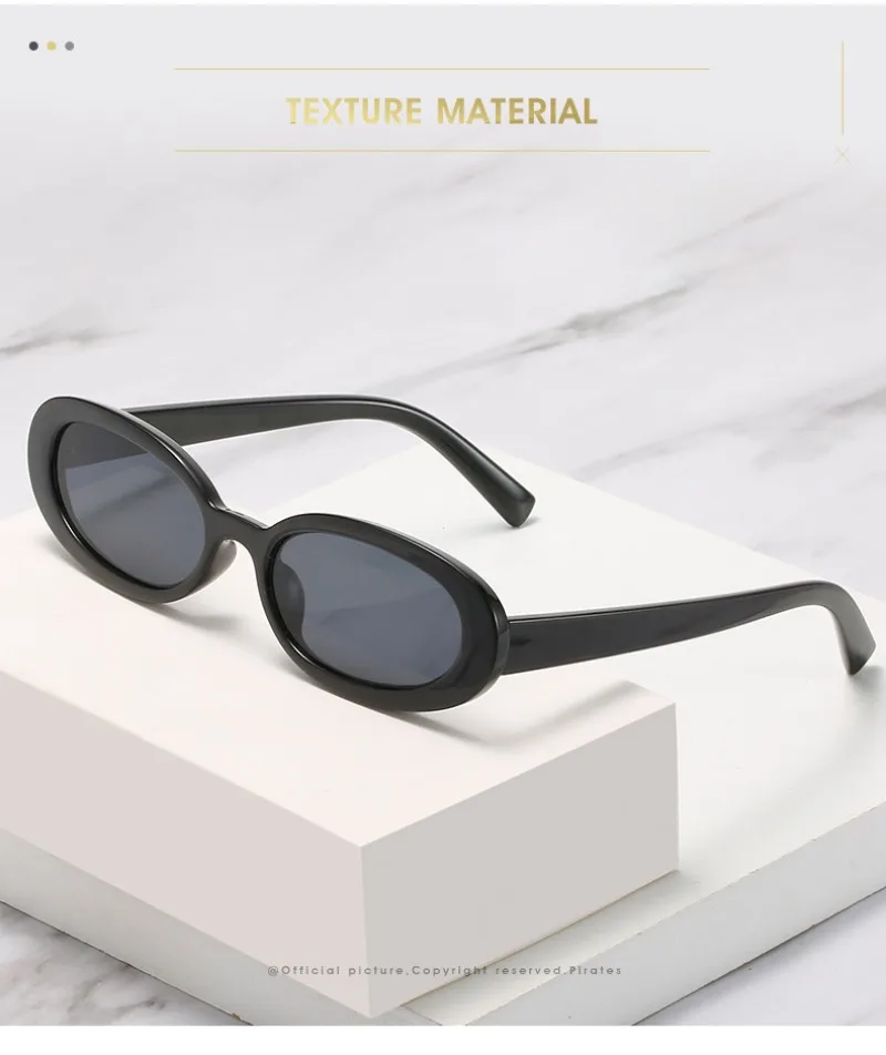 Retro Small Oval Frame Riding Sunglasses Women Fashion Black Cow Color Sun Glasses Fashion Shades Polarized Eyewear UV400