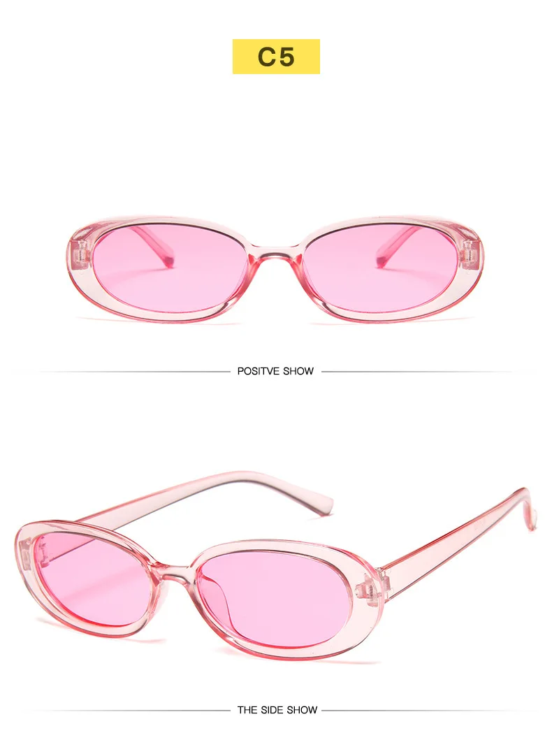 Retro Small Oval Frame Riding Sunglasses Women Fashion Black Cow Color Sun Glasses Fashion Shades Polarized Eyewear UV400