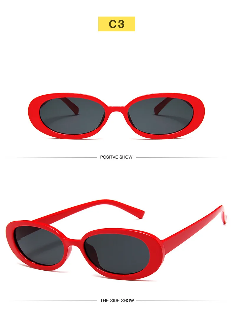 Retro Small Oval Frame Riding Sunglasses Women Fashion Black Cow Color Sun Glasses Fashion Shades Polarized Eyewear UV400