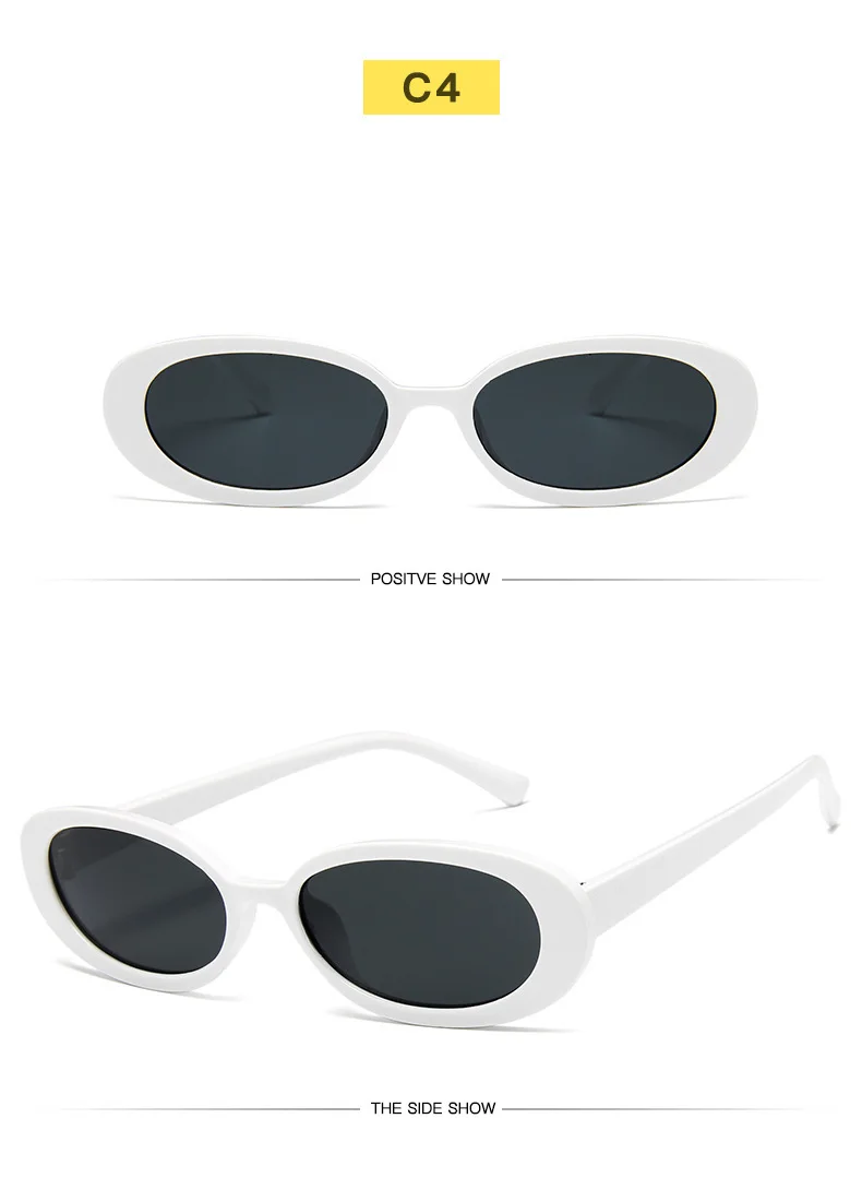 Retro Small Oval Frame Riding Sunglasses Women Fashion Black Cow Color Sun Glasses Fashion Shades Polarized Eyewear UV400