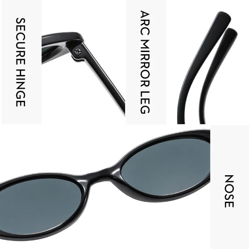 Retro Small Oval Frame Riding Sunglasses Women Fashion Black Cow Color Sun Glasses Fashion Shades Polarized Eyewear UV400