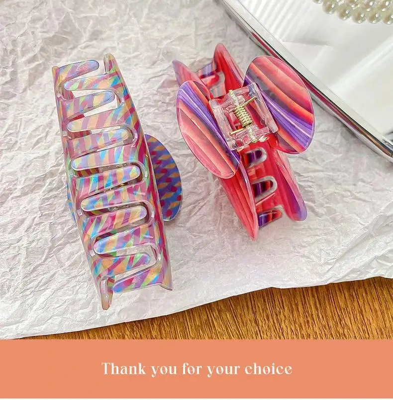 Vintage Floral Hair Claw Female Temperament Elegant Printing Claw Clip Crab Hair Clips Colorful Shark Clip Hair Accessories 2024