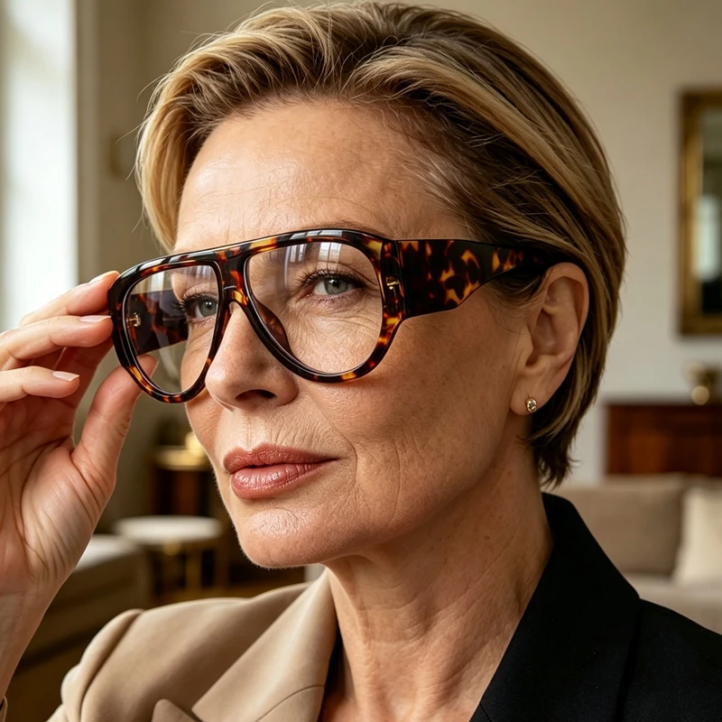Fashion Oversized Pilot Reading Glasses For Men Women Anti Blue Light Glasses Clear Presbyopia Eyeglasses Optical Magnifier