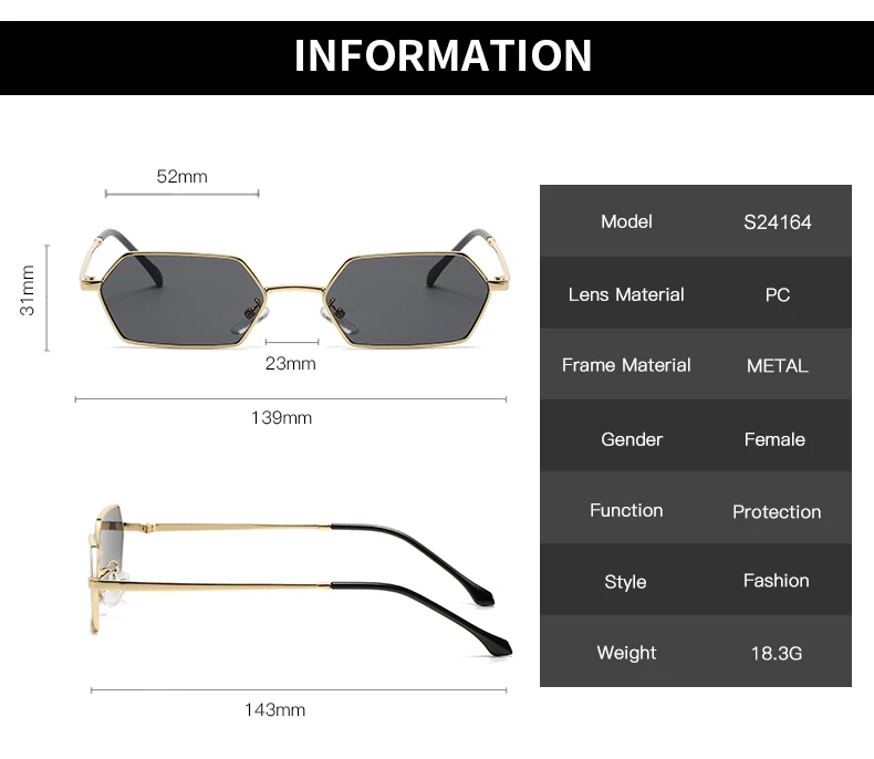 Cycling New Personalized Small Frame Women Sunglasses Retro Polygon Sun Glasses Fashion Men Street Photography Eyeglasses UV400