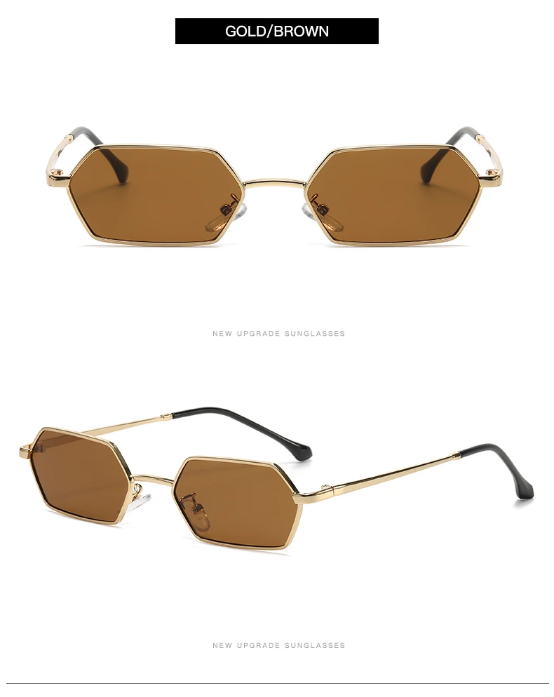 Cycling New Personalized Small Frame Women Sunglasses Retro Polygon Sun Glasses Fashion Men Street Photography Eyeglasses UV400
