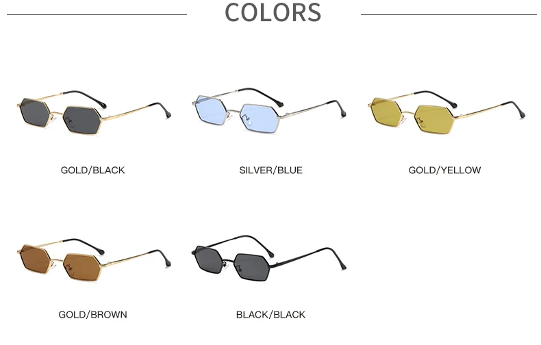 Cycling New Personalized Small Frame Women Sunglasses Retro Polygon Sun Glasses Fashion Men Street Photography Eyeglasses UV400